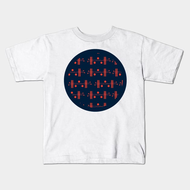 Dot-dash navy Kids T-Shirt by juliechicago